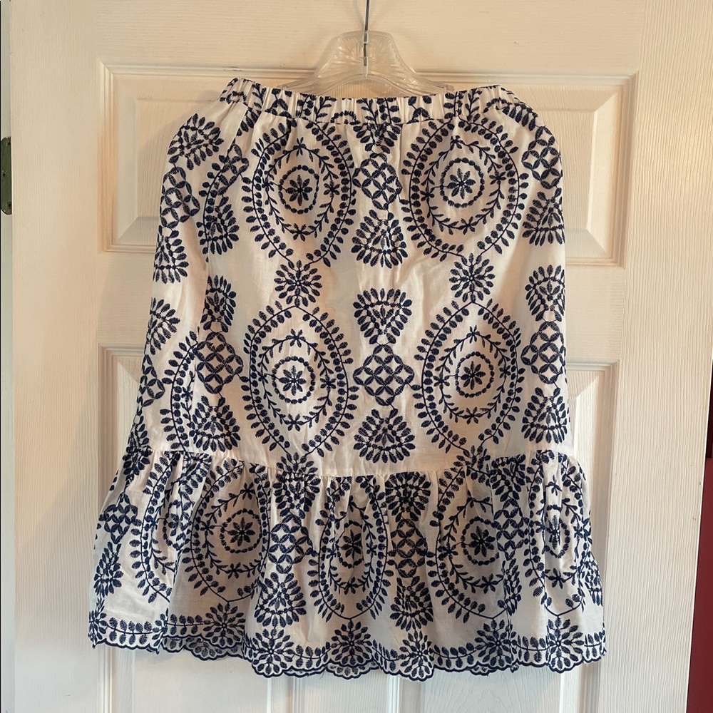 Adiva Navy and Cream A-Line Skirt